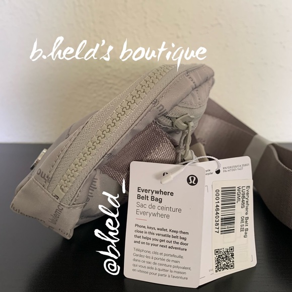 lululemon Everywhere Belt Bag in Wordmark Grid Mini Raw Linen OS (1L) New NWT - Picture 2 of 15